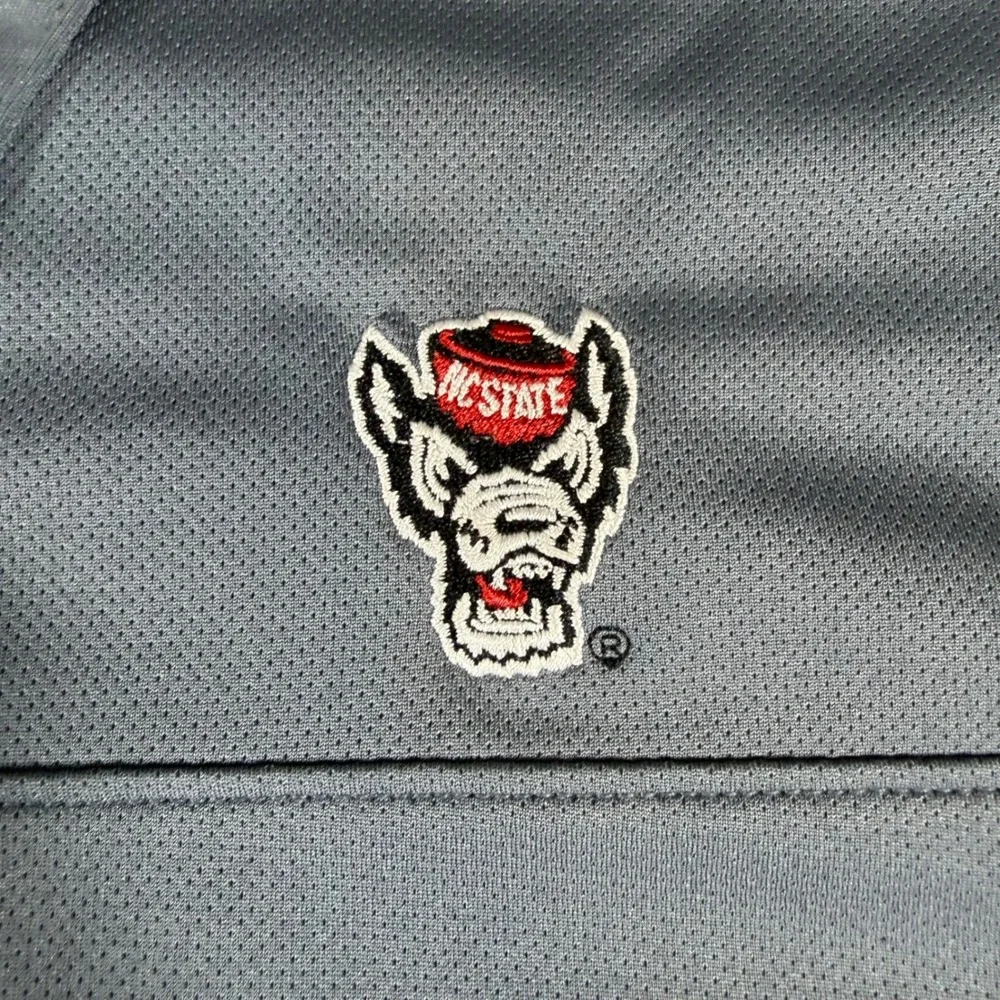 adidas NC State Wolfpack Men's Large Gray ClimaCool Short Sleeve Polo Shirt